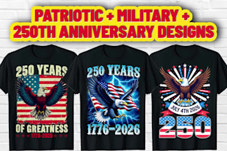 patriotic USA flag 250th anniversary 4th of july t shirt design