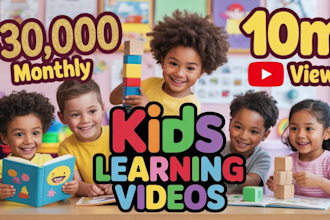 create engaging kids learning videos for youtube channel