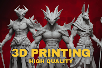 sculpt 3d character modeling, toy, fantasy character, statue for 3d printing