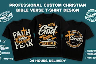 design unique christian bible verse t shirts with faith based typography
