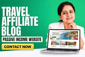 build travel affiliate blog or travel agency website for passive income
