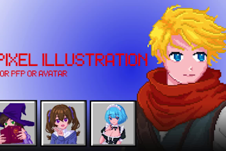 create pixel art portrait or avatar for your character or concept
