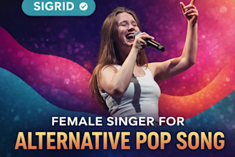 be your female singer and songwriter for pop and alt pop songs