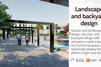 do the landscape design, site plan, and backyard