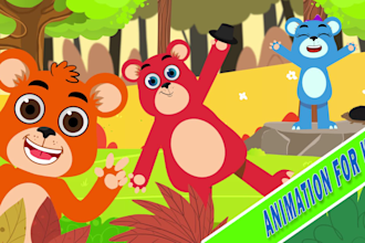 make 2d cartoon animation , kids rhymes and cartoon songs