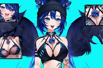 do live2d, 3d vtuber character, face rig vrchat vriod model, furry avatar vrm