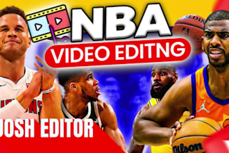 edit nba highlight videos and basketball mini document for your youtube