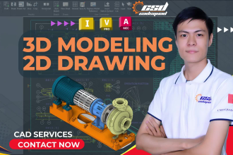 make 3d cad modeling, 3d cad design, and technical drawings