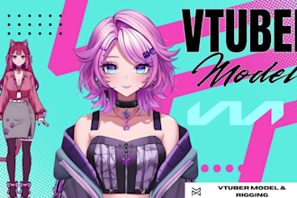 design and rig live2d vtuber model in anime style for vbridger compatible model
