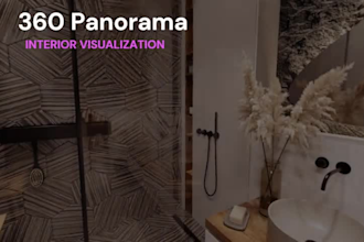 make a realistic interior visualization and 360 panorama