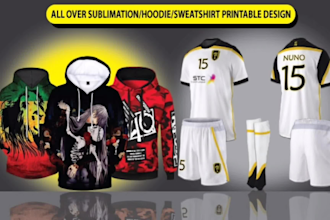 design sublimation,  sweatshirt and sports t shirt