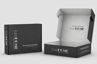 create a minimalist amazon product packaging and custom mailer box design