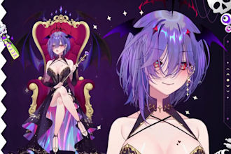 draw and rig anime art,fanart,vtuber model,anime pfp for live2d model commission