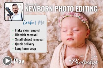 retouch newborn, baby photos, pictures editing in photoshop