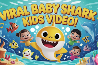 design viral baby shark kids learning videos with 2d 3d animations and songs