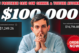 setup youtube automation channel business and create cash cow videos for you