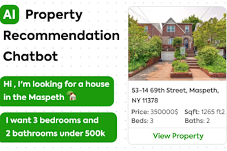 create ai property recommendation chatbot for real estate