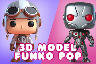 design 3d cute character funko pop model for 3d printing