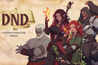 draw dnd art, character fantasy illustration for dnd party