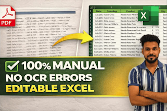 manually convert PDF to excel with high accuracy