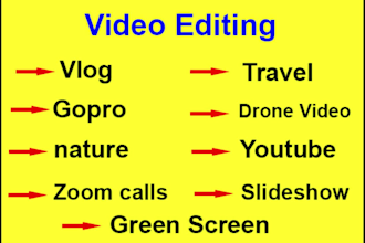 do vlog editing, travel, gopro, drone video and nature video