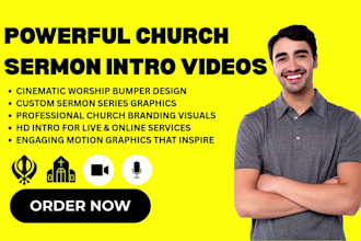 create custom church bumper sermon intro video series graphic design creation