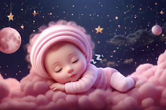 create 2 hours long lullaby baby sleep music videos