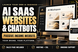 an ai saas website, web app and chatbot platform for passive income