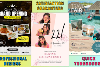 design eye catching flyers, media kits, posters, brochures, and epks