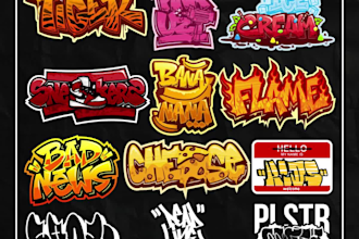 create graffiti text for logo, tshirt, sticker, etc