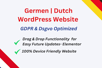 develop dutch german website in wordpress  elementor builder