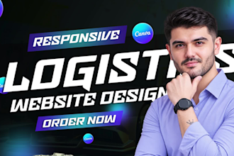 design a professional canva logistics trucking transportation website