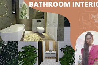 provide bathroom design 3d model interior