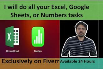 convert, automate, or fix custom apple numbers, excel spreadsheet, google sheets