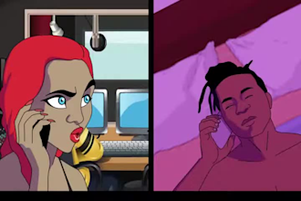 create cartoon music video, 2d animated music video ,2d anime cartoon animation