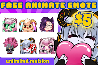 draw twitch emote chibi or sub badges or overlay for discord