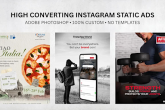 design high converting instagram static ads and social media creatives