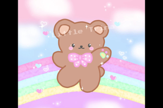 make kawaii cute pastel crayon drawings and chibi for you