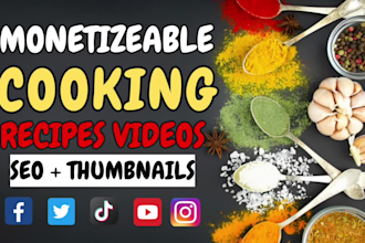 create a cooking video recipe like test food youtube