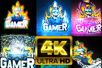 make an epic logo animation with glitch effects 4k