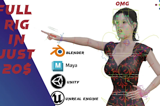 do 3d rigging in blender and maya for games and animation