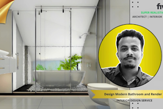 design modern bathroom and render