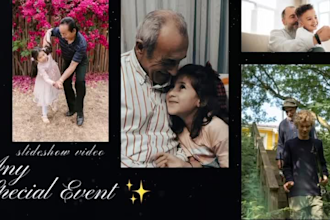 create beautiful photo and video slideshow, wedding, birthday, memorial montage