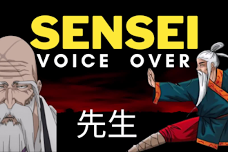 voice over a wise old man sensei character in 24 hours