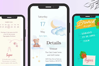 wedding invitations, digital PDF with clickable links