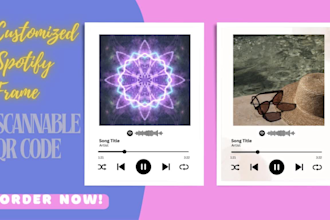 design customized spotify song frame music wall art