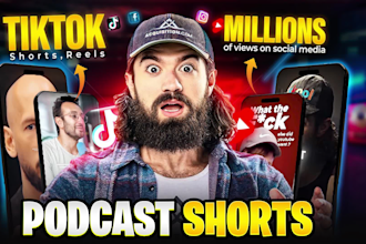 edit podcast into engaging short form video clips for youtube shorts and reels