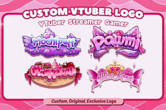 design anime style vtuber logo for twitch and streamers