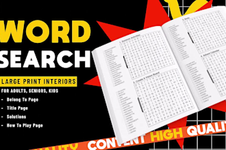 create niche or theme based word search puzzle book for amazon kdp