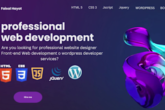 be your front end web developer using HTML, CSS, javascript